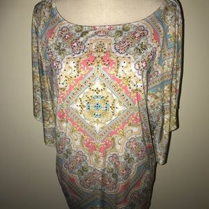 2X-3X TRENDY RUCHED SUMMER DOLMAN SLEEVE SHIRT